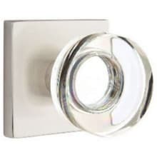 Modern Disc Non-Turning Two-Sided Dummy Door Knob Set with Square Rose from the Brass Modern Crystal Collection