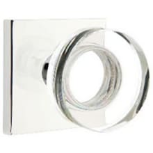 Modern Disc Non-Turning Two-Sided Dummy Door Knob Set with Square Rose from the Brass Modern Crystal Collection