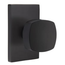 Freestone Non-Turning Two-Sided Dummy Door Knob Set with Modern Rectangular Rose from the Urban Modern Collection