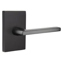 Helios Right Handed Non-Turning Two-Sided Dummy Door Lever Set with Modern Rectangular Rose