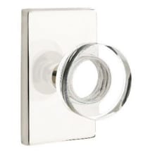 Modern Disc Non-Turning Two-Sided Dummy Door Knob Set with Modern Rectangular Rose from the Brass Modern Crystal Collection