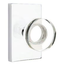 Modern Disc Non-Turning Two-Sided Dummy Door Knob Set with Modern Rectangular Rose from the Brass Modern Crystal Collection
