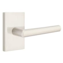 Stuttgart Left Handed Non-Turning Two-Sided Dummy Door Lever Set with Modern Rectangular Rose from the Brass Modern Collection