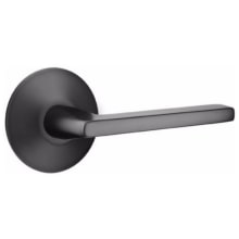 Helios Right Handed Passage Door Lever Set with Modern Rose from the Contemporary Collection