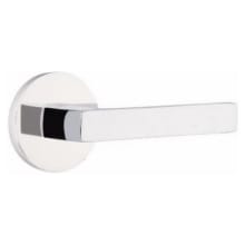 Dumont Left Handed Passage Door Lever Set with Disk Rose from the Brass Modern Collection