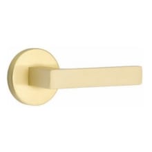Dumont Left Handed Passage Door Lever Set with Disk Rose from the Brass Modern Collection