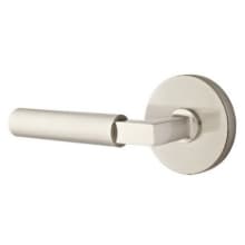 Hercules Left Handed Passage Door Lever Set with Disk Rose from the Brass Modern Collection