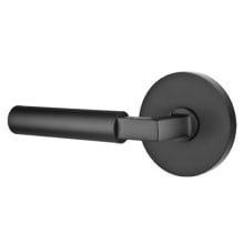 Hercules Left Handed Passage Door Lever Set with Disk Rose from the Brass Modern Collection