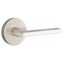 Helios Right Handed Passage Door Lever Set with Disk Rose from the Contemporary Collection