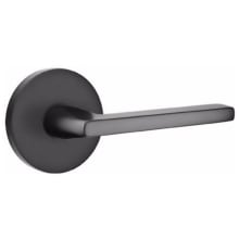 Helios Right Handed Passage Door Lever Set with Disk Rose from the Contemporary Collection