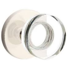 Modern Disc Passage Door Knob Set with Disk Rose from the Brass Modern Crystal Collection