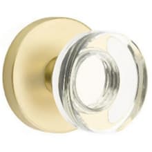 Modern Disc Passage Door Knob Set with Disk Rose from the Brass Modern Crystal Collection