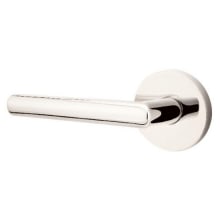 Stuttgart Left Handed Passage Door Lever Set with Disk Rose from the Brass Modern Collection