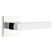 Dumont Left Handed Passage Door Lever Set with Square Rose from the Brass Modern Collection