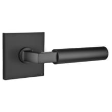 Hercules Right Handed Passage Door Lever Set with Square Rose from the Brass Modern Collection