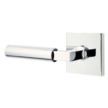 Hercules Left Handed Passage Door Lever Set with Square Rose from the Brass Modern Collection