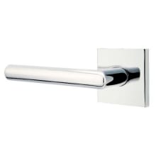 Stuttgart Left Handed Passage Door Lever Set with Square Rose from the Brass Modern Collection