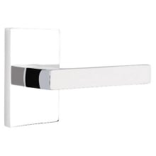 Dumont Right Handed Passage Door Lever Set with Modern Rectangular Rose from the Brass Modern Collection