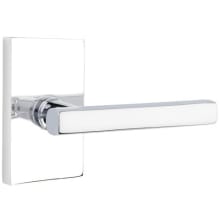 Freestone Left Handed Passage Door Lever Set with Modern Rectangular Rose from the Urban Modern Collection
