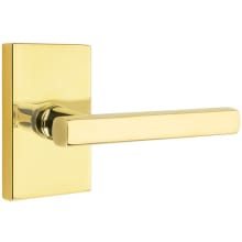 Freestone Right Handed Passage Door Lever Set with Modern Rectangular Rose from the Urban Modern Collection