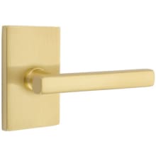 Freestone Right Handed Passage Door Lever Set with Modern Rectangular Rose from the Urban Modern Collection