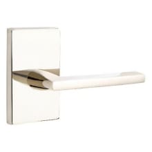 Helios Right Handed Passage Door Lever Set with Modern Rectangular Rose