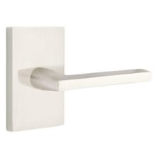 Helios Left Handed Passage Door Lever Set with Modern Rectangular Rose