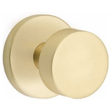 Round Single Cylinder Keyed Entry Door Knob Set with Disk Rose from the Brass Modern Collection