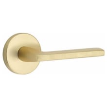 Helios Right Handed Privacy Door Lever Set with Disk Rose from the Brass Modern Collection