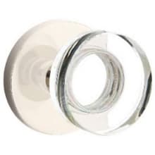Modern Disc Privacy Door Knob Set with Disk Rose from the Brass Modern Crystal Collection