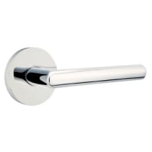 Stuttgart Right Handed Privacy Door Lever Set with Disk Rose from the Brass Modern Collection