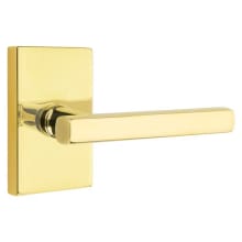 Freestone Privacy Door Lever Set from the Brass Modern Collection