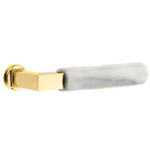 White Marble Privacy Door Lever Set from the SELECT Brass Collection