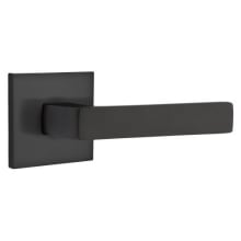 Dumont Right Handed Privacy Door Lever Set with Square Rose from the Brass Modern Collection