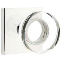 Modern Disc Privacy Door Knob Set with Square Rose from the Brass Modern Crystal Collection