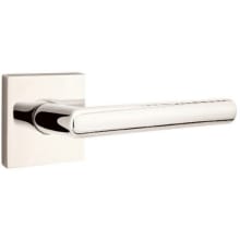 Stuttgart Right Handed Privacy Door Lever Set with Square Rose from the Brass Modern Collection