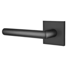 Stuttgart Left Handed Privacy Door Lever Set with Square Rose from the Brass Modern Collection