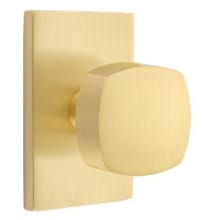 Freestone Privacy Door Knob Set with Modern Rectangular Rose from the Urban Modern Collection
