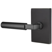 Hercules Left Handed Privacy Door Lever Set with Modern Rectangular Rose from the Brass Modern Collection