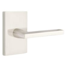 Helios Left Handed Privacy Door Lever Set with Modern Rectangular Rose