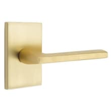 Helios Left Handed Privacy Door Lever Set with Modern Rectangular Rose