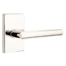 Stuttgart Right Handed Privacy Door Lever Set with Modern Rectangular Rose from the Brass Modern Collection