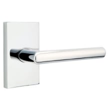 Stuttgart Right Handed Privacy Door Lever Set with Modern Rectangular Rose from the Brass Modern Collection