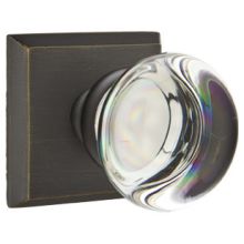 Providence Crystal Privacy Door Knob with Sandcast Bronze Rosette
