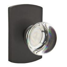 Providence Crystal Privacy Door Knob with Sandcast Bronze Rosette