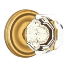 Old Town Non-Turning Two-Sided Dummy Door Knob Set with Regular Rose from the Brass Crystal Collection