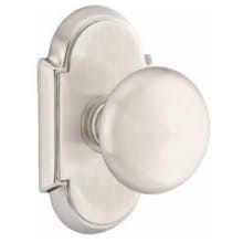 Providence Non-Turning Two-Sided Dummy Door Knob Set with Type 8 Rose from the Classic Brass Collection
