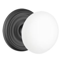 Ice White Reversible Non-Turning Two-Sided Dummy Door Knob Set from the Porcelain Collection