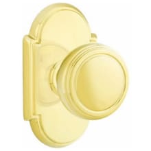 Norwich Passage Door Knob Set with Type 8 Rose from the Classic Brass Collection