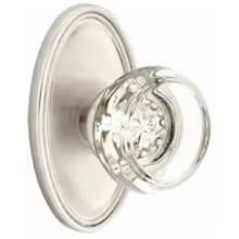 Georgetown Crystal Passage Door Knob Set with Brass Rosette and CF Mechanism